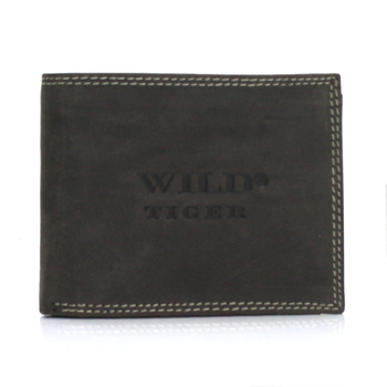 Portfel męski skóra nubuk Wild Tiger - ciemnobrązowy