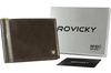 Portfel męski skórzany w brązowym kolorze z RFID - Rovicky
