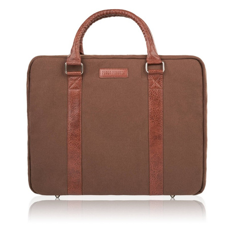 Torba męska na ramię lub do ręki wegaska do pracy na laptopa brązowa Paolo Peruzzi E-14-BR