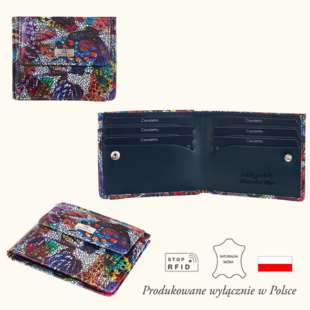Portfel skórzany BajuBaj motyle z ochroną RFID - stylowy i praktyczny
