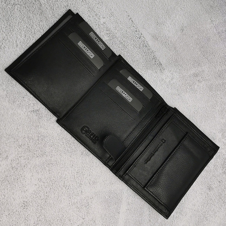 Portfel męski pionowy z RFID BELLUGIO - czarny