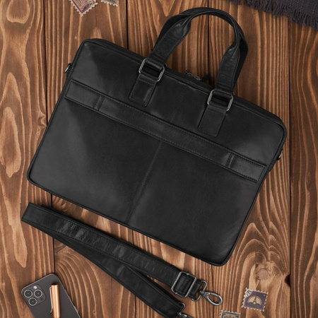 Torba skórzana męska na laptopa 15,6" Paolo Peruzzi czarna AL-09-BL