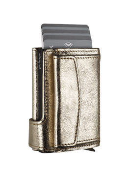 Portfel SOLO Max wykonany z lśniącej skóry Regalia złoty