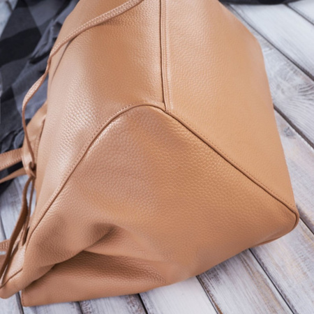 Torba shopper skórzana damska Paolo Peruzzi IN-64-CG koniakowa