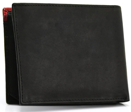 Portfel męski z kolorową wstawką Bellugio - czarno-czerwony