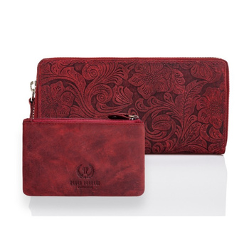 Zestaw prezentowy dla niej portfel damski skórzany T-08-RD i etui T-51-RD