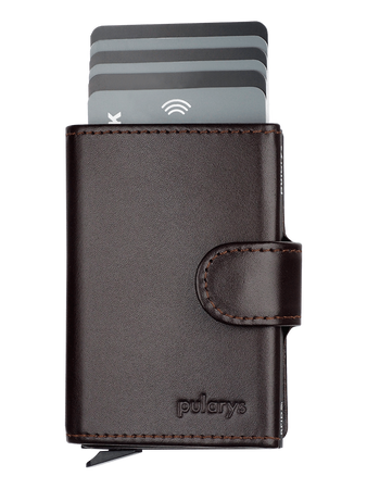 Portfel SOHO Zip wykonany z delikatnej, ekskluzywnej skóry Italia brązowy