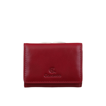 Mały czerwony portfel damski Canaletto z naturalnej skóry licowej z RFID - elegancja i bezpieczeństwo PD2000cs165 RFID