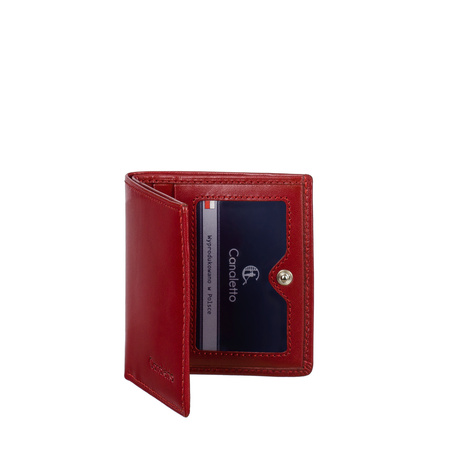 Portfel damski Canaletto z czerwonej skóry z ochroną RFID – elegancja na co dzień