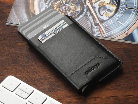 Portfel GOBI wykonany z miękkiej skóry Italia czarny