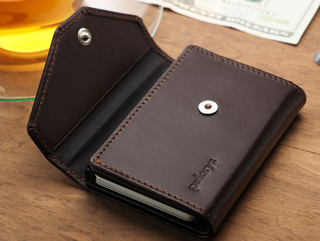 Portfel PORTER Go wykonany z miękkiej w dotyku skóry Italia brązowy