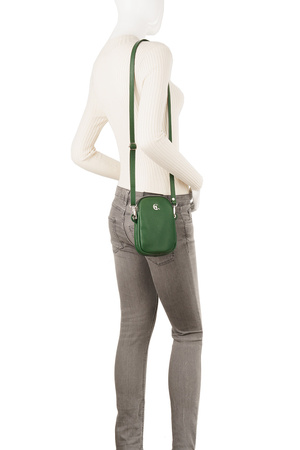 Listonoszka skórzana Canaletto na telefon w zielonym kolorze TD670s56