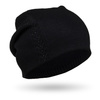 Czapka damska Beanie z kryształkami czarna - Peterson