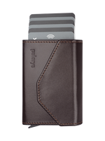 Portfel PORTER Go wykonany z miękkiej w dotyku skóry Italia brązowy