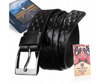 Klasyczny, skórzany pasek męski z metalową klamrą — Peterson 105