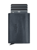 Portfel BOSTO wykonany z roślinnie garbowanej skóry Nomad granatowy