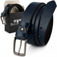 Beltimore skórzany pasek granatowy do spodni wąski