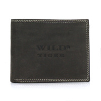 Portfel męski skóra nubuk Wild Tiger - ciemnobrązowy