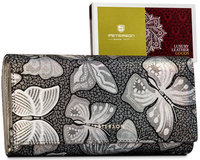 Duży, skórzany portfel damski na zatrzask - Peterson