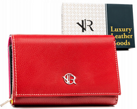 Skórzany, elegancki portfel damski na zatrzask - Rovicky