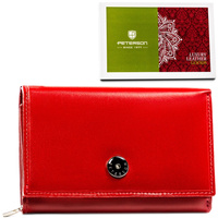 Stylowy czerwony portfel na karty RFID - Peterson