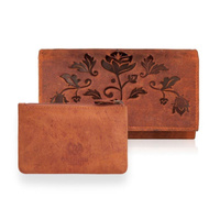 Zestaw prezentowy dla niej portfel damski skórzany T-44-OR i etui T-51-OR