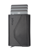 Portfel PORTER Go wykonany z miękkiej w dotyku skóry Italia czarny