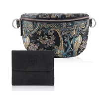 Zestaw prezentowy ZUP-61 saszetka nerka damska T-36-G portfel damski skórzany T-11-BL