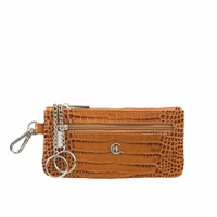 Etui na klucze Canaletto z naturalnej skóry krokodyla koniakowe