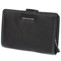 Portfel damski kolorowy poręczny skórzany Bellugio - czarny