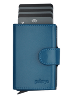 Portfel SOHO wykonany z delikatnej, ekskluzywnej skóry Italia niebieski