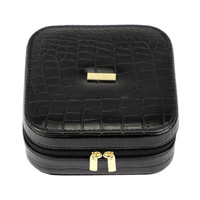 Kuferek Elegancki PATRIZIA w Czarnej Skórze Ekologicznej