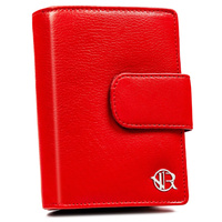 Portfel damski Rovicky na zatrzask skórzany w kolorze czerwonym