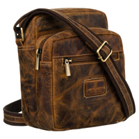 Torba męska listonoszka skórzana z regulowanym paskiem - Peterson