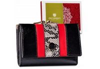 Skórzany portfel damski z portmonetką na bigiel - Peterson