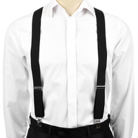 Szelki do spodni męskie eleganckie mocne V czarne