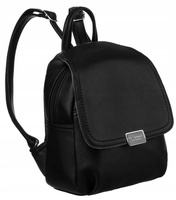 Klasyczny plecak damski ze skóry ekologicznej z klapką - Peterson