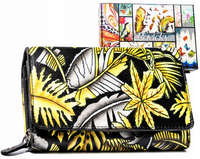 Damski portfel na zatrzask wykonany ze skóry naturalnej - Rovicky