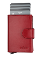 Portfel SOHO Zip wykonany z delikatnej, ekskluzywnej skóry Italia czerwony