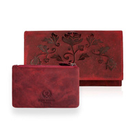 Zestaw prezentowy dla niej portfel damski skórzany T-44-RD i etui T-51-RD