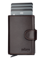 Portfel SOHO wykonany z delikatnej, ekskluzywnej skóry Italia brązowy