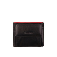Portfel skórzany Canaletto - elegancki, funkcjonalny, z RFID, czarno-czerwony