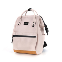 Beżowy, pojemny plecak damski zamykany suwakiem - Himawari