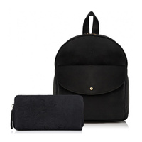 Zestaw prezentowy: plecak skórzany T-18-BL i portfel T-08-BL