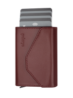 Portfel PORTER Go wykonany z miękkiej w dotyku skóry Italia wiśniowy