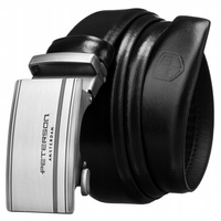 Elegancki pasek męski z klamrą automatyczną wykonany ze skóry naturalnej - Peterson 125