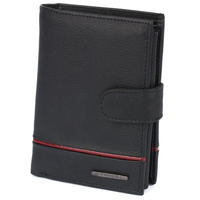 Portfel męski z lampasem Bellugio  - czarno-czerwony