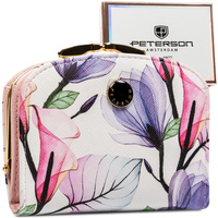Portfel damski w kwiatowy wzór ze skóry ekologicznej - Peterson