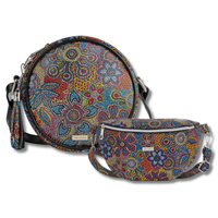 Torebka skórzana i nerka damska w kwiaty zestaw Paolo Peruzzi