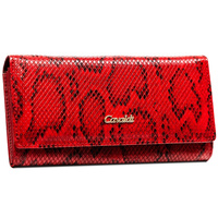 Portfel damski czerwony skórzany węża 4U Cavaldi – duży casualowy